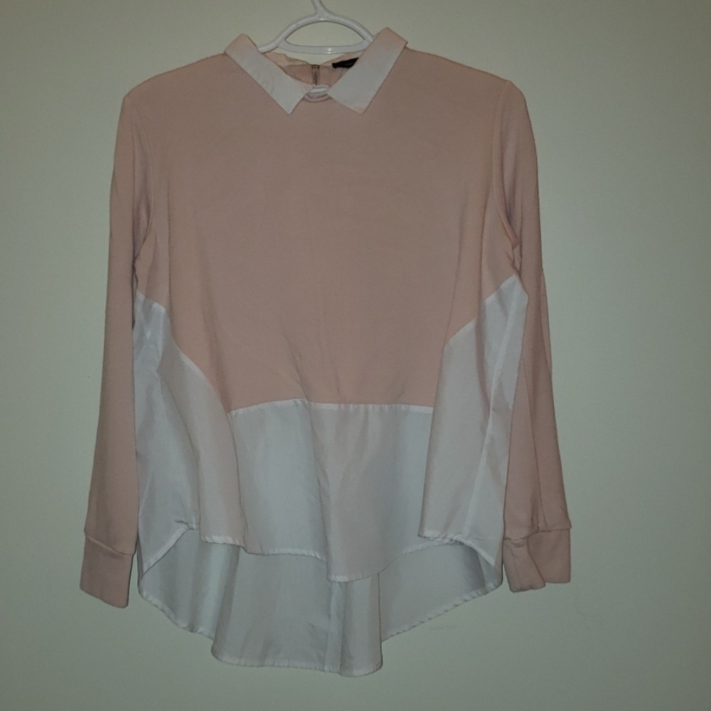Blush Pink and white blouse